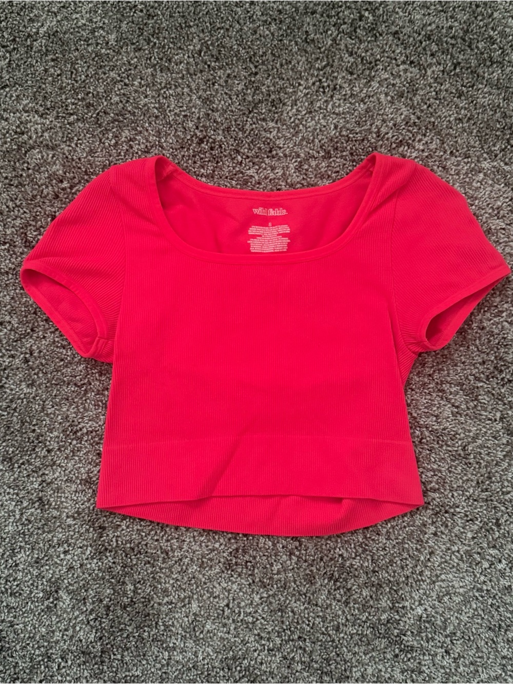 wild fable Bright Red Ribbed Scoop Crop Top